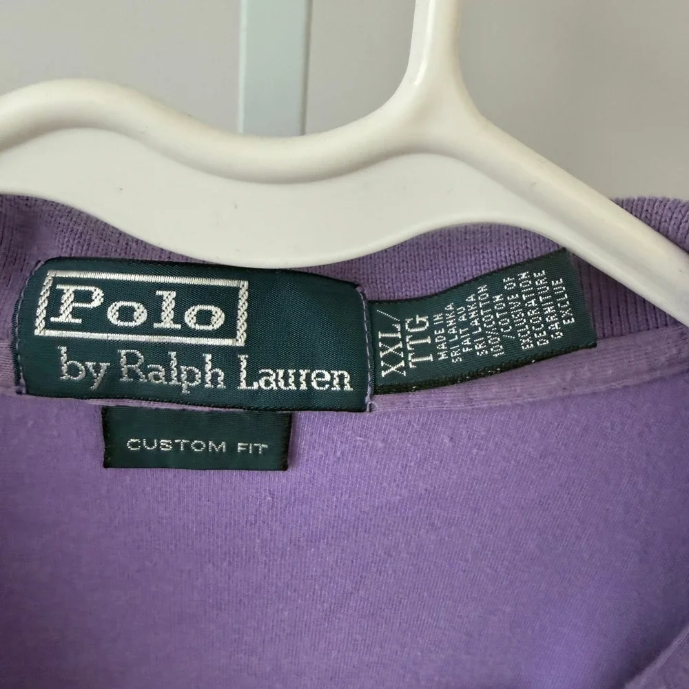 Polo Ralph Lauren sz XXL Custom Fit Purple‎ Polo Shirt Orange Pony Preppy
